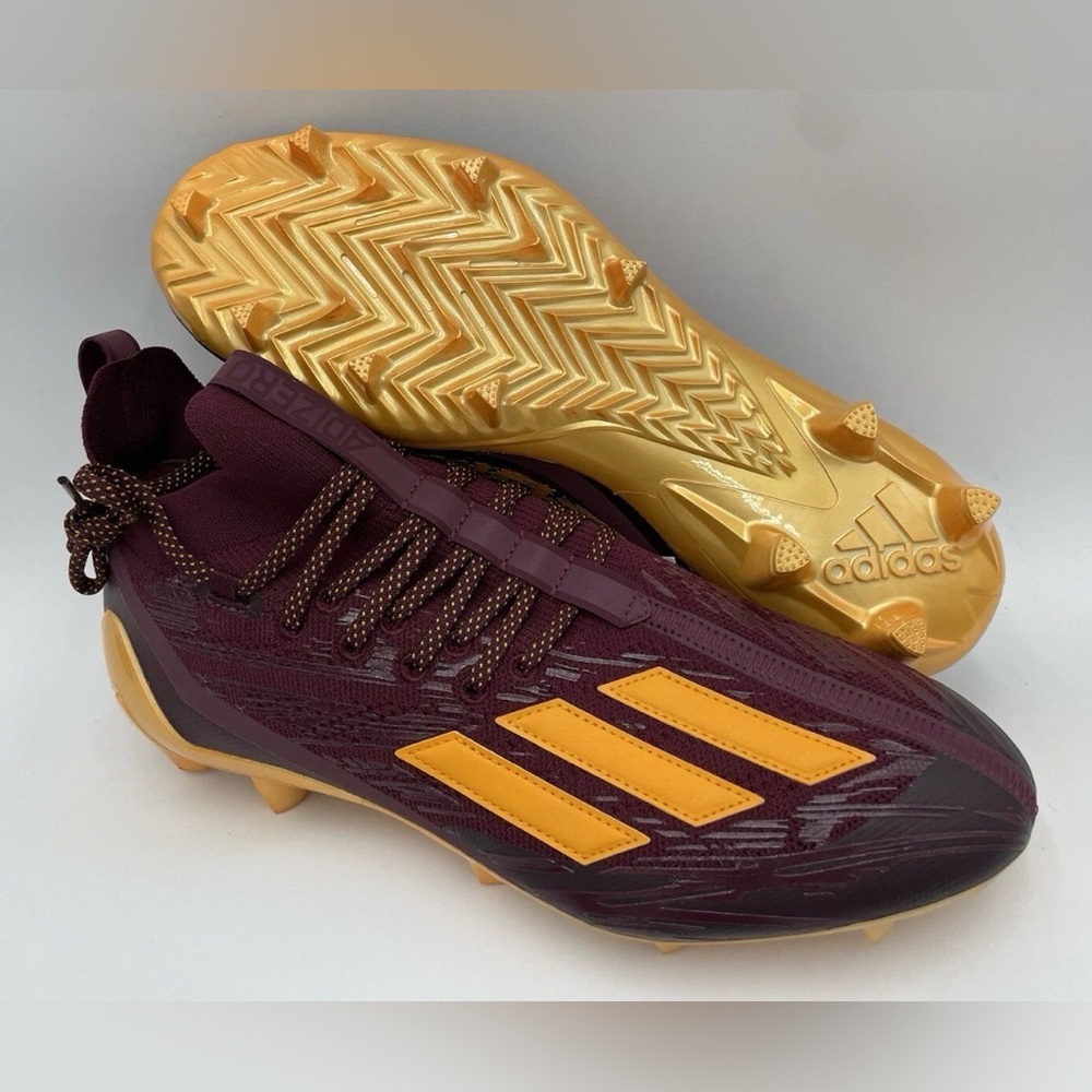 Adidas Men's Size 13 Adizero Primeknit Maroon Gold Football Cleats HP8746 ASU